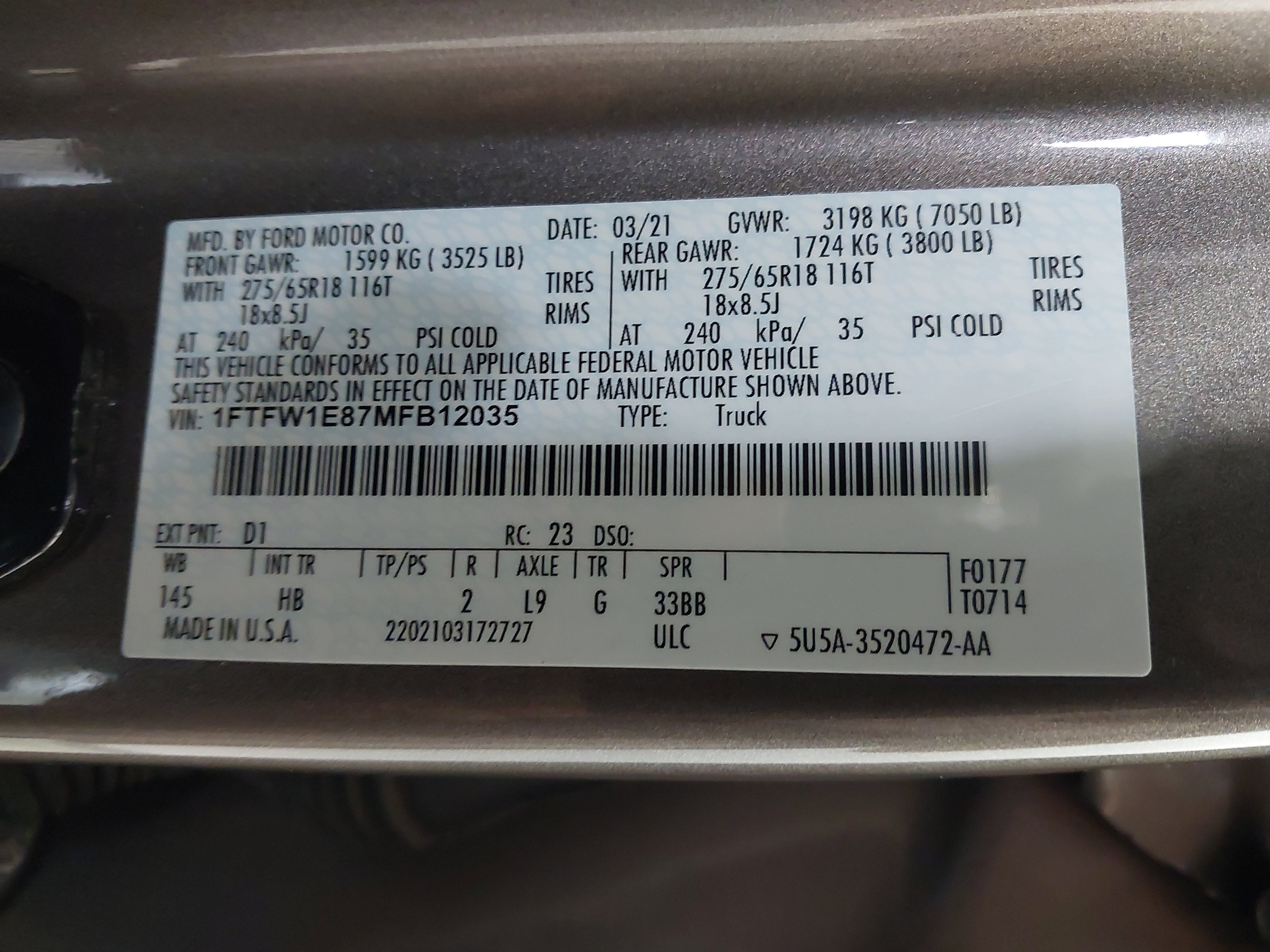 2021 Ford F-150 LARIAT