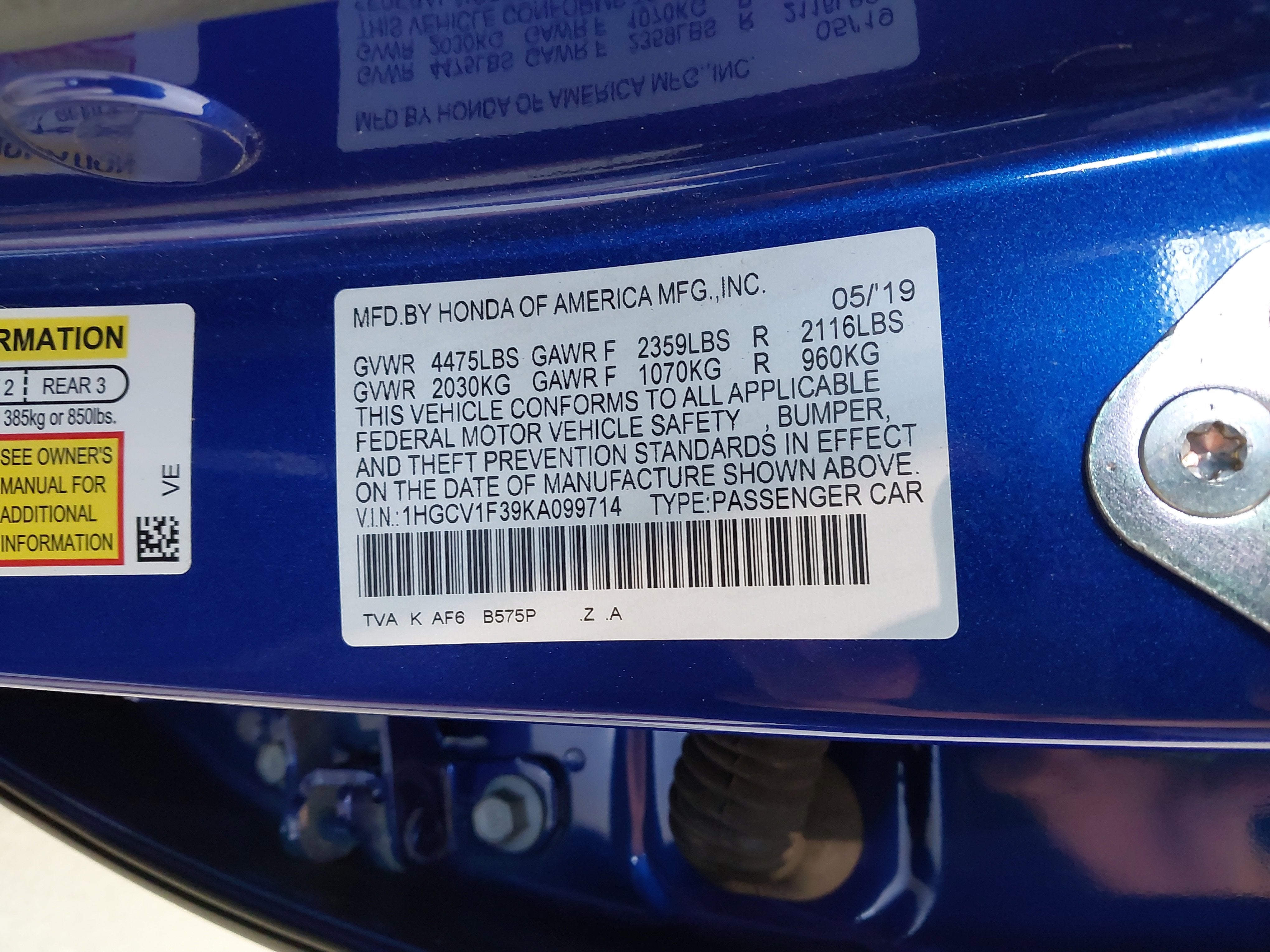 2019 Honda Accord Sport