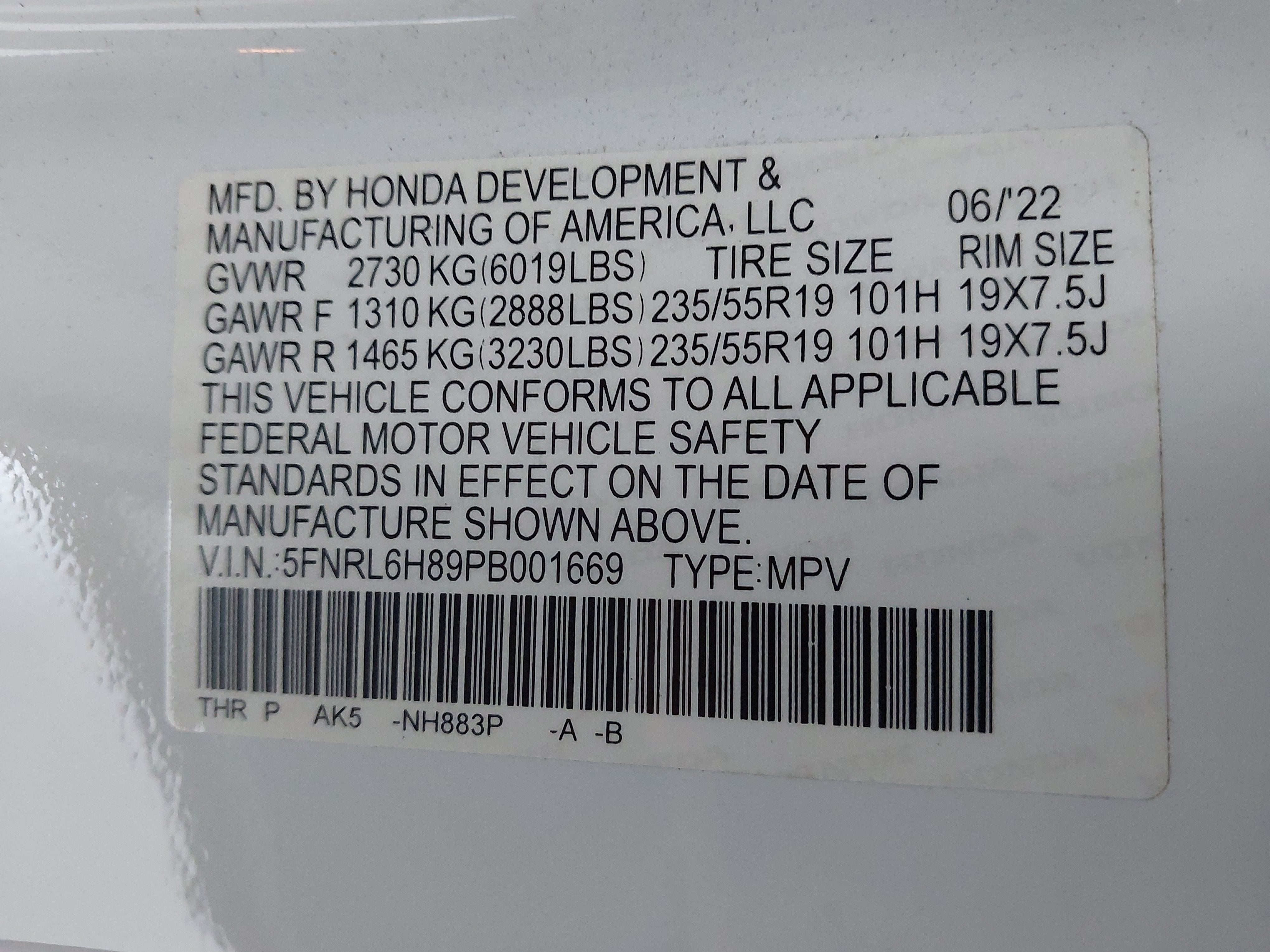 2023 Honda Odyssey Touring